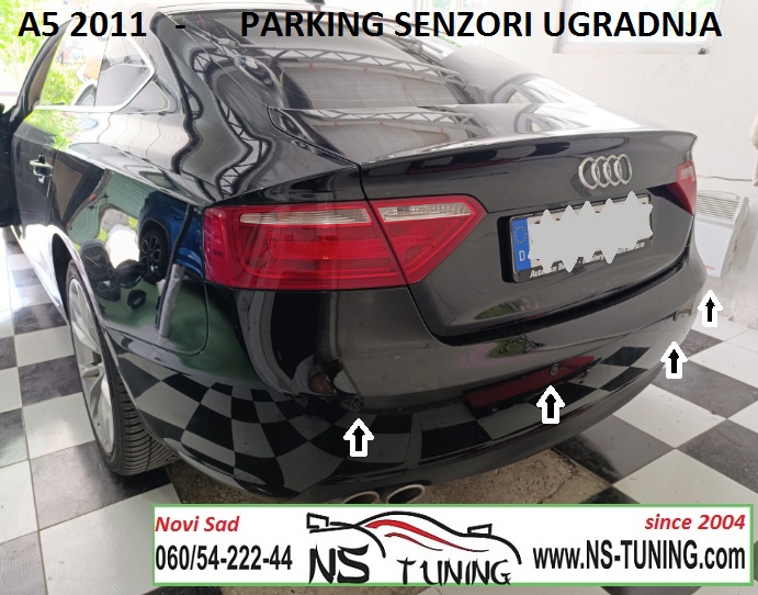 audi a5 sportback 2010 2011 2012 ugradnja parking senzora sa ekranom novi sad ns tuning senzori